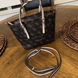 GUESS Delaney Monogram Mini Tote Bag w/Detachable Strap